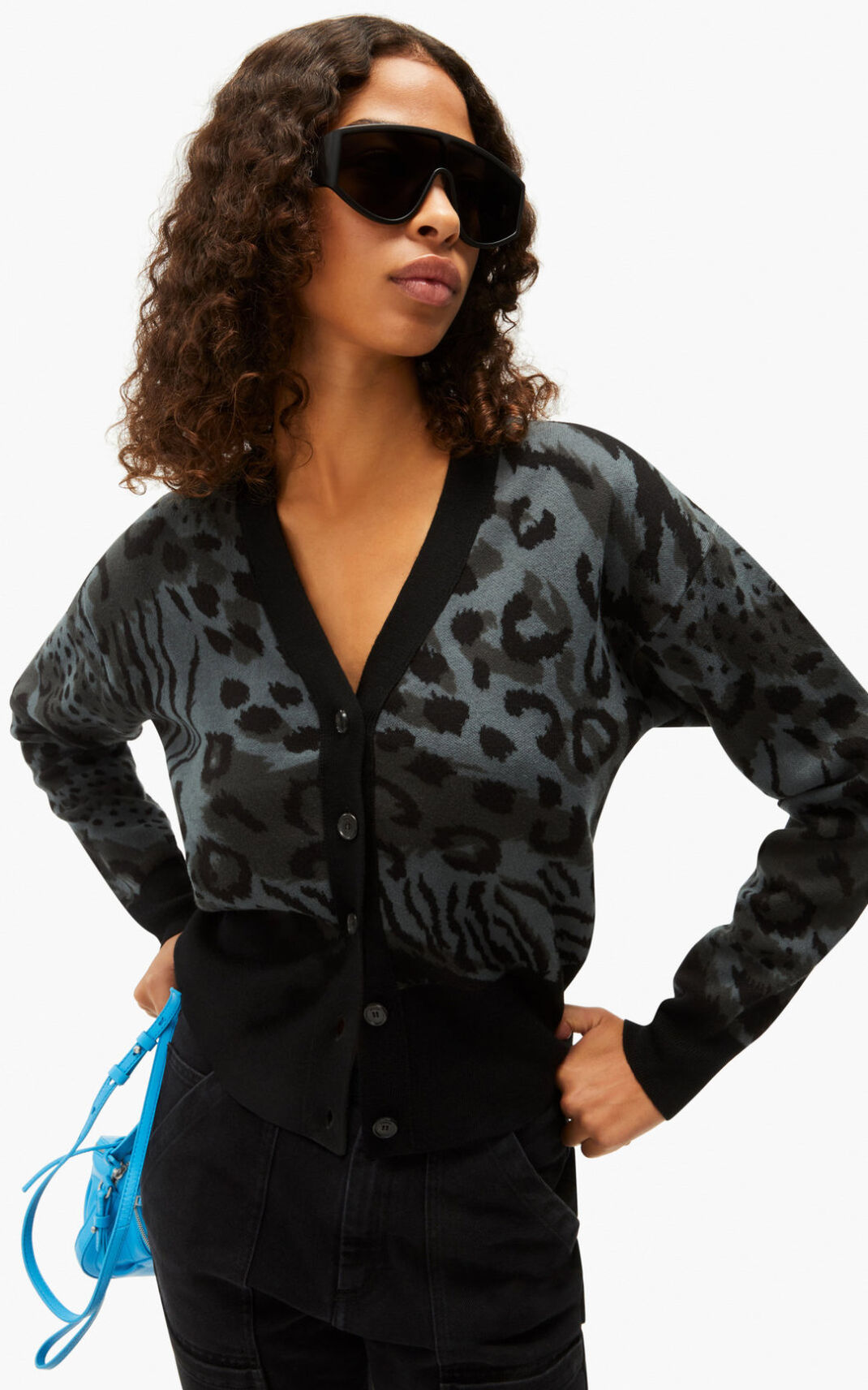 Kenzo Archive Leopard merino wool Vest Dames Grijs | 20859YWVJ